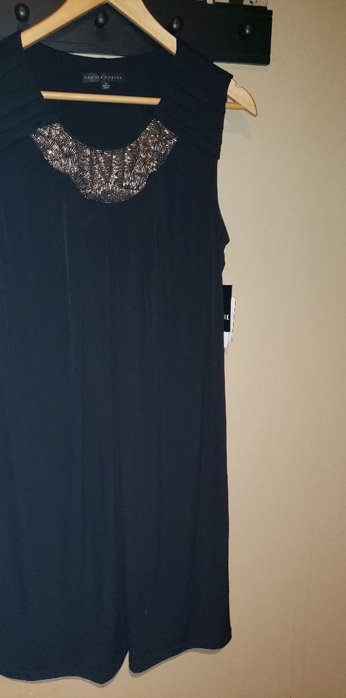 Sandra Darren sz 14 black sleeveless dress